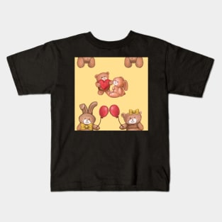 Teddy and Bunny lovely yellow Kids T-Shirt